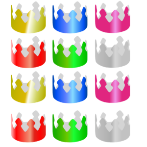 coronas para fiestas de cumpleaños de cartulina metalizada de colores rosa,azul, plata, verde, rojo, oro